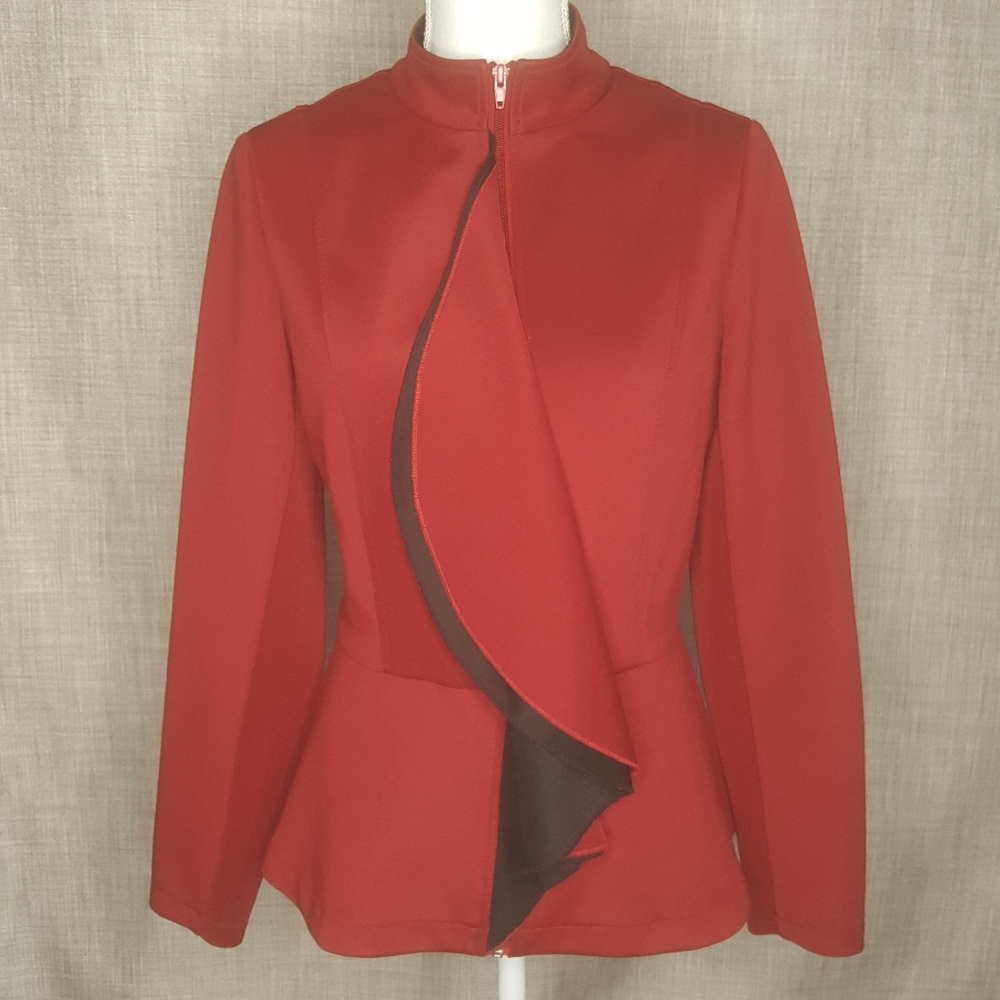 Plus Size Eloquii Jacket Red and Black Peplum EUC.